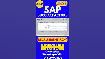 SAP SuccessFactors RCM Training Online Tutorial Class 9 15th OCT 2025 #sapsuccessfactorstraining