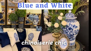 Blue and White Chinoiserie Chic |How to Decorate with Blue and White Chinoiserie | Livingroom