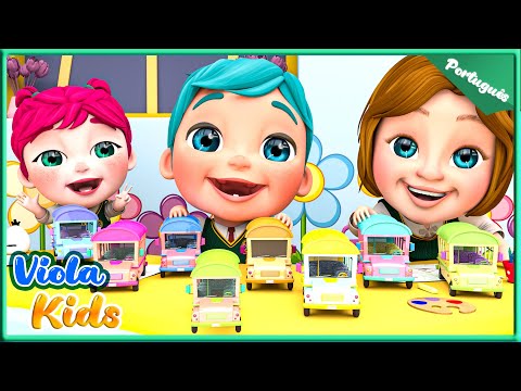Dez Ônibus Pequeninos | Canções Divertidas para Crianças! 🎶😄 Viola Kids Português