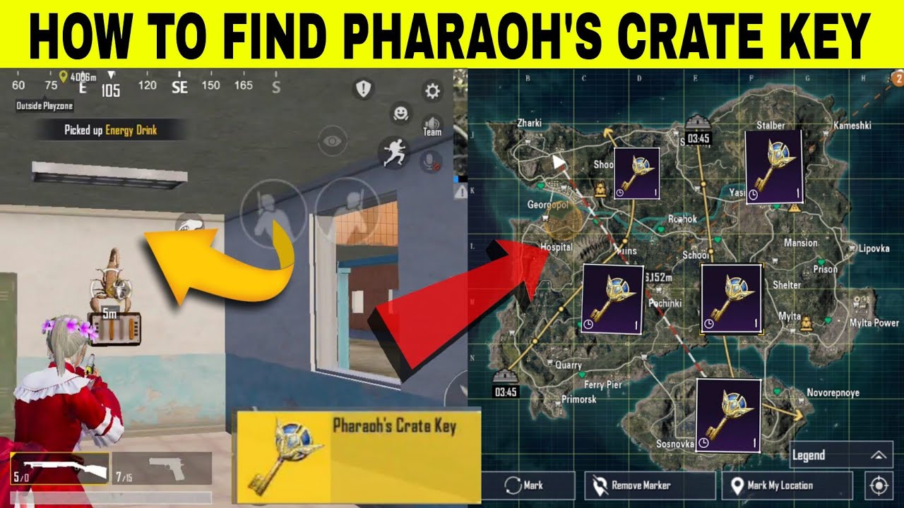 Pharaoh's Crate Key All Location In Pubg/BGMI | How To Find Pharaoh's Crate Key in BGMI