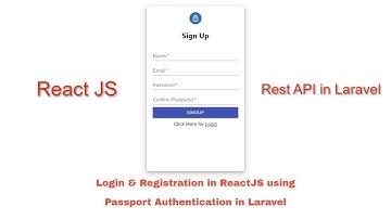 Passport Authentication in Laravel  with React JS | REST API in Laravel | Registration in React JS