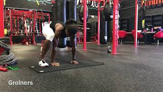 Squat thrust | Modified squat thrust | Groiners | Modified Groiner | English burpee