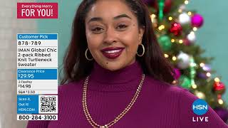 IMAN Global Chic 2pack Ribbed Knit Turtleneck Sweater