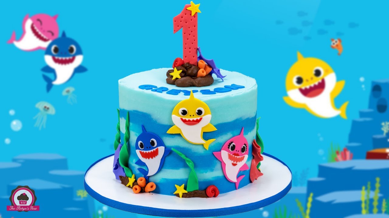 Baby Shark Birthday Cake Tutorial Youtube