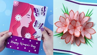 Handmade Women's Day Pop-up Card / Women's Day Card Making / Flower Pop-up Card Easy screenshot 1