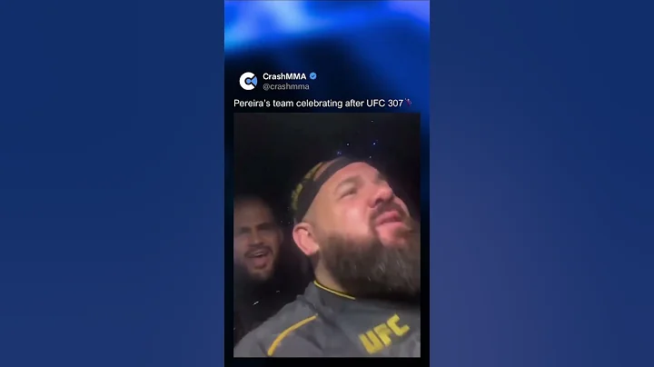 Alex Pereira and his team celebrating after UFC 307🕺🏻
