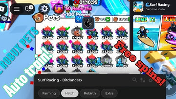 Surf Racing Script INF PETS , AUTO TRAIN, WINS, ROBUX PETS - (Roblox)