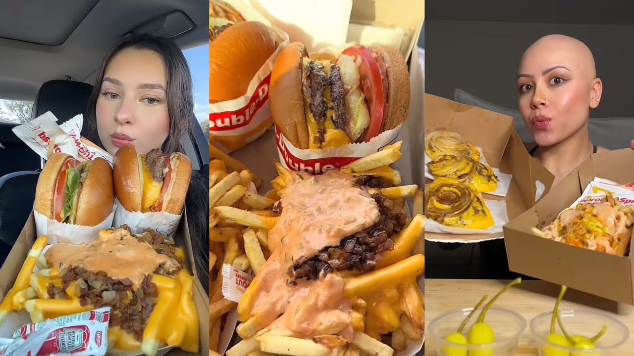 tiktok's In n Out big bites mukbang compilation pt.1