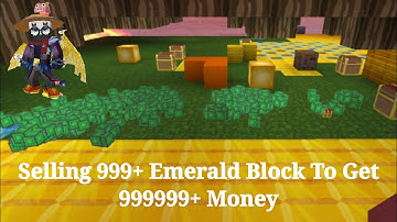 Selling 999+ Emerald Block To Get 99999+ Money In Skyblock In (Blockman Go)