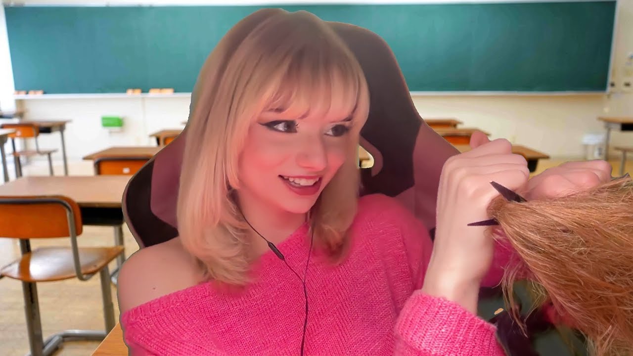 ASMR Girl in Class (secretly) cuts your hair ️ 💇♀️ YouTube