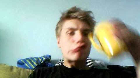 retard drinking coffee