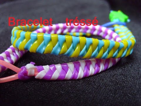 Bracelet tréssé scoubidou (tuto francais) 