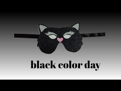 Black color day craft #forkids #facemask #cute #kitty # ...