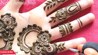 dubai gulf Rose Mehndi Design l front hand मेहंदी डिजाइन 2021 I New Dubai style mehndi designs simpl