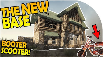 OUR NEW BASE - THE BOOTER SCOOTER MINIBIKE - NEW BASE MINE - 7 Days to Die Alpha 16 Gameplay Part 32