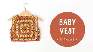 Baby Crochet Granny Square Vest Tutorial | Little Granny Vest