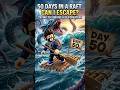 SURVIVING 50 DAYS IN A RAFT IN ROBLOX!! CRAZY ESCAPE MADE FROM SEA MONSTER #gaming #funny #shorts