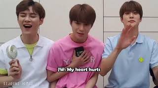 doyoung was embarrassed bcs jungwoo playing 'hard for me'