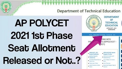 AP Polycet 2021 1st Phase Seat Allotments Released or Not.?🤔