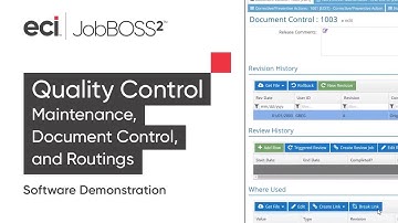 Quality Control with JobBOSS² Software: Maintenance, Document Control, and Routings