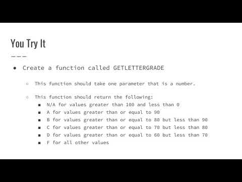 You Try It: Introduction to Programming with Google Sheets 11-E