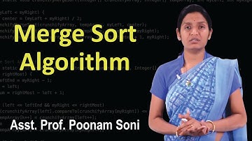 Merge Sort Algorithm | Data Structure | Sorting Technique |BCA, MCA,M. Tech,B.Teach | by Poonam Soni