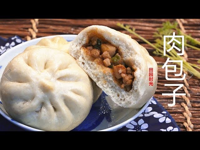 『Eng Sub』这样发面 “肉包子”  饱满松软有弹性 最适合新手 Chinese steamed pork bun【田园时光美食2018 023】 | 田园时光Garden Time homemade cuisine