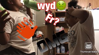 Drinking laundry soap prank on lil sister (she hit me 😯😦)