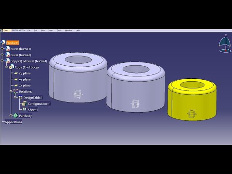 Utilizarea in ansamblul din CATIA v5 a unor instante ale unei piese modelate parametric