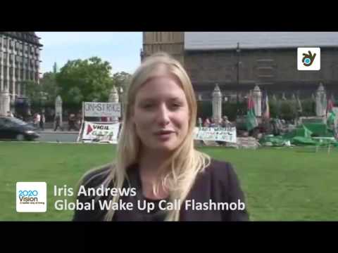 Iris Andrews, Global Wake Up Call Flashmob, on the...