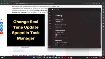 Change Real Time Update Speed in Task Manager of Windows 11