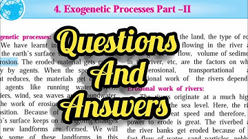 class 9th l geography l chapter 4 exogenetic processes part 2 questions and answers