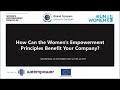 How can the womens empowerment principles benefit your company