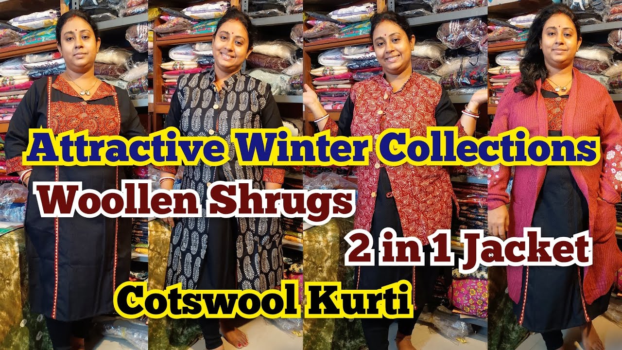Winter Special Kurti | Woolen Shrugs | 2 in 1 Jacket | Cots wool Kurti | Kurti Manufacturer Kolkata