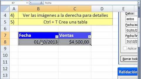Excel Facil Truco #55: Validacion de Datos con Fecha