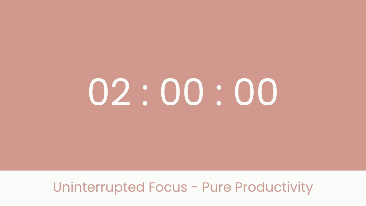 🎧 2 Hours of Pure Focus – No Music, No Distractions | Study With Me Timer