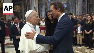 Matthew McConaughey meets the pope Matthew McConaughey meets the pope