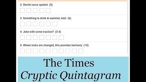 The Times Cryptic Quintagram 2385