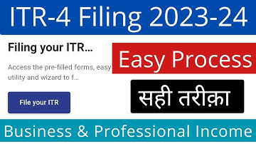 ITR 4 filing 2023-24 online with Excel Utility | Income Tax Return for business and profession 2023