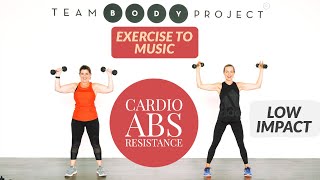 Intermediate/Advanced cardio, resistance and ABS workout! LOW IMPACT OPTION