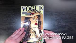 Flip through Vogue 1950s pocket size adult coloring book - by zen master