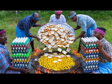 BREAD OMELETTE | Eggs with Bread | Quick Simple Easy Egg Recipe Cooking in Village | Fastest Omelet