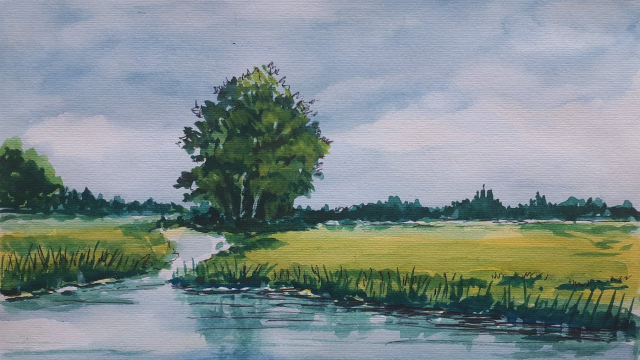 Watercolor Landscape Painting in 10 Minutes!