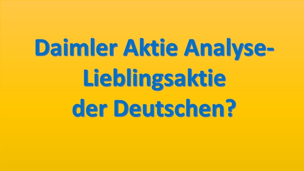 Analyse Daimler Aktie