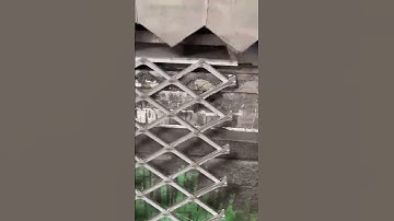 The process of making metal mesh. Bending and cutting