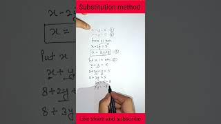 substitution method #maths #mathstricks #youtubeshorts #education #viral #shorts #trending #exam