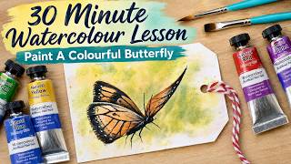Quick & easy watercolour lesson. Paint A Butterfly