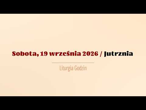 #Lauds | September 19, 2026