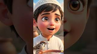 He Saved a Thirsty Bird! 🐦❤️ | Islamic Kids Story #Shorts #kidsstories #islamickidsstory #muslimkids