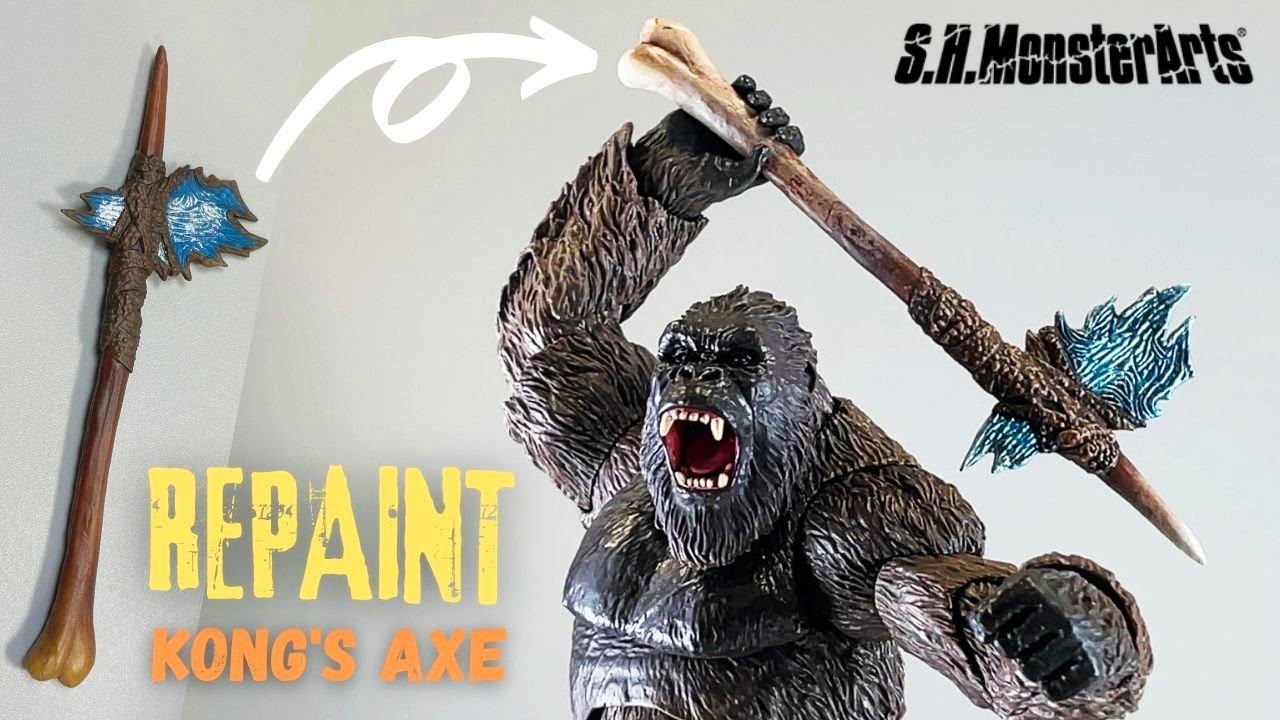 モンスターアーツ コング リペイント 時短塗装】斧をリアルにリペイント！Repainting the axe of SHMA KONG
